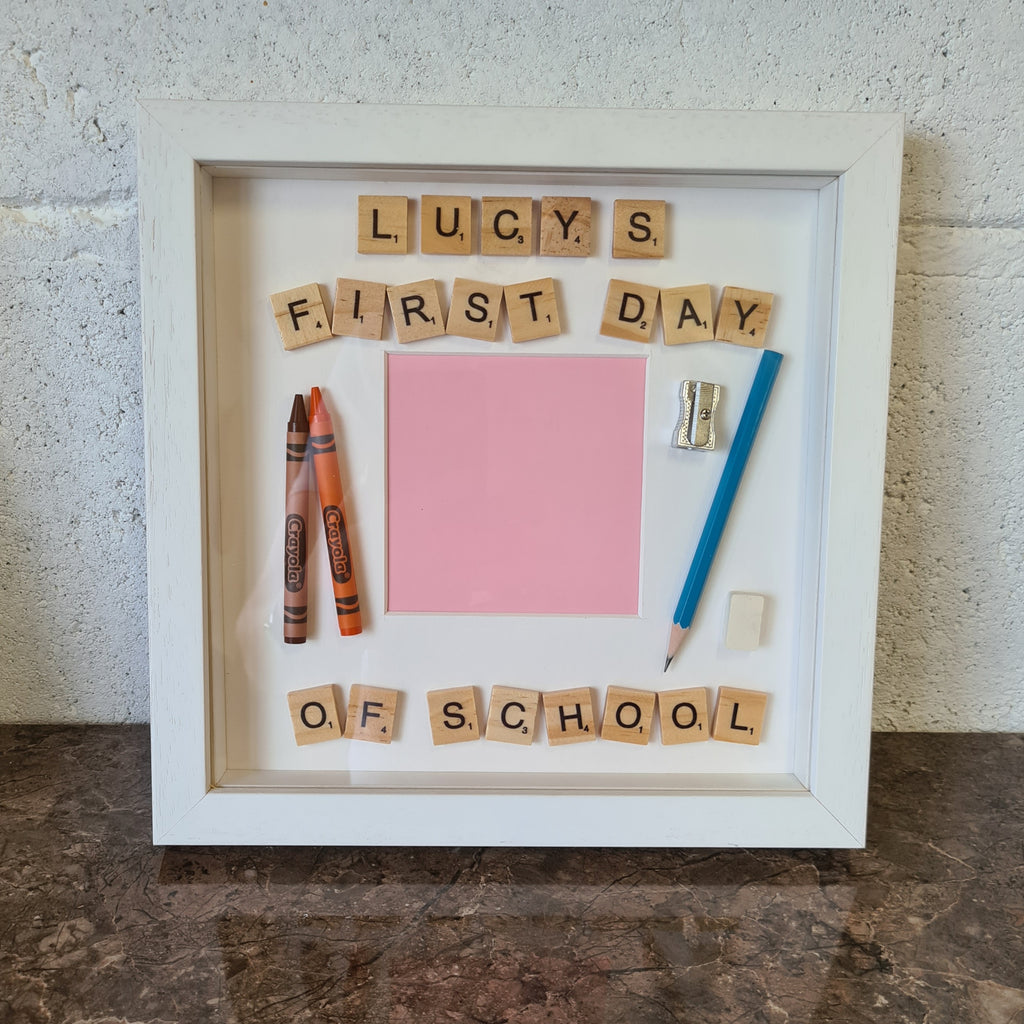 First Day of School Photo Frame (Personalised Scrabble version)