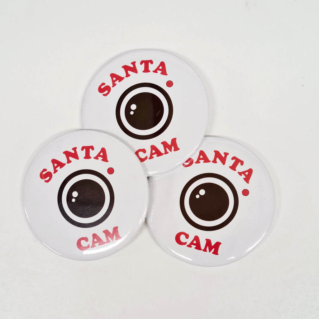 Santa Cam Button Badge