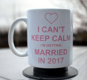 I can't keep calm I'm getting married mug pink